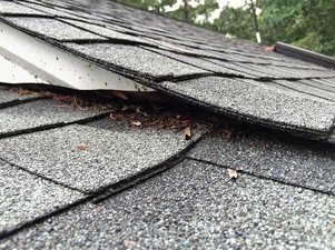 Large Gap in Fascia attracting  Critters looking for a home. Central VA Roofing Contractor
